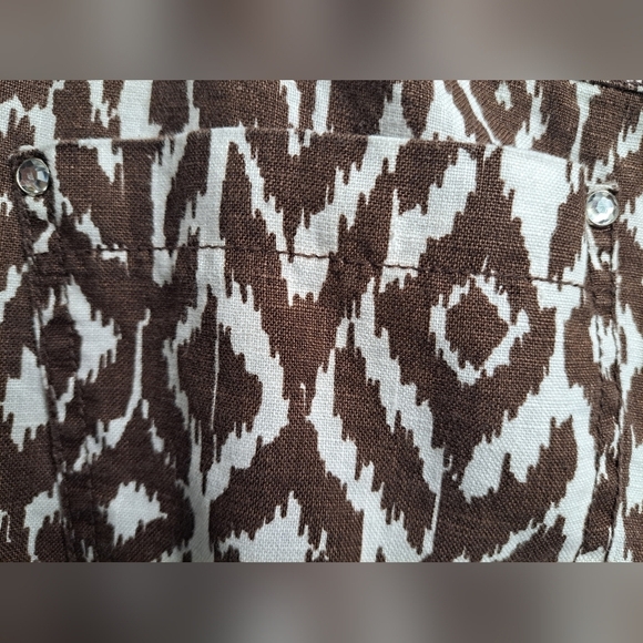 INC International Concepts 100% Linen Ikat Print Pants   Size 4 - Picture 7 of 9